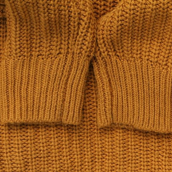 SOLD Pink Rose XL Fall Mustard Yellow Sweater - Picture 2 of 8